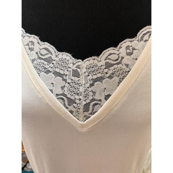 BLUE/GREY Long Sleeved Womens Long Sleeved Top Size Medium Lacey Inset - Picture 4 of 7